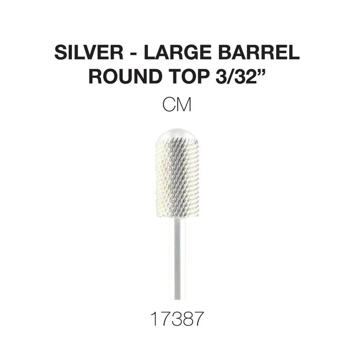 Cre8tion Silver Carbide- Large Barrel-Round Top- 3/32" CM