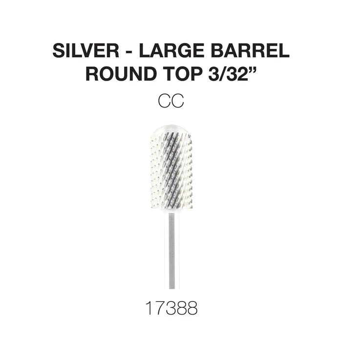 Cre8tion Silver Carbide- Large Barrel-Round Top- 3/32" CC