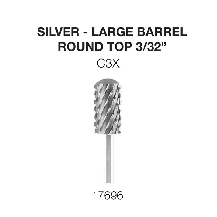 Cre8tion Silver Carbide- Large Barrel-Round Top- 3/32" C3X