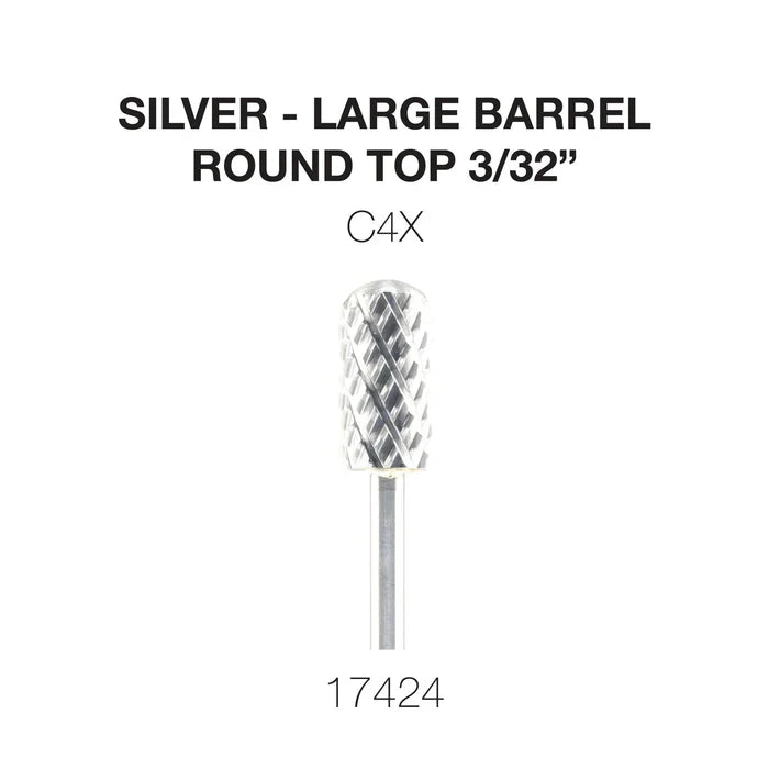 Cre8tion Silver Carbide- Large Barrel-Round Top- 3/32" C4X