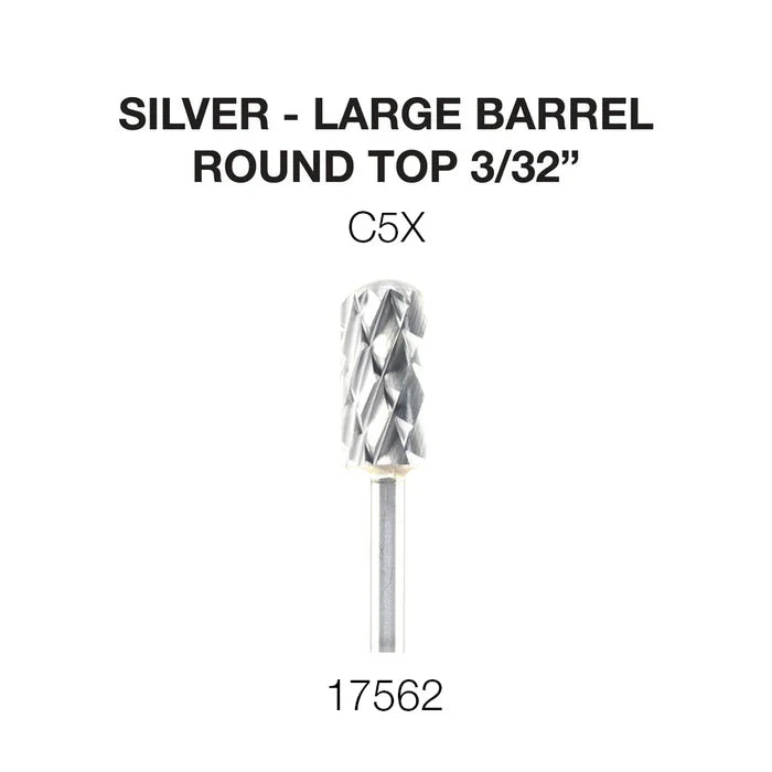 Cre8tion Silver Carbide- Large Barrel-Round Top- 3/32" C5X