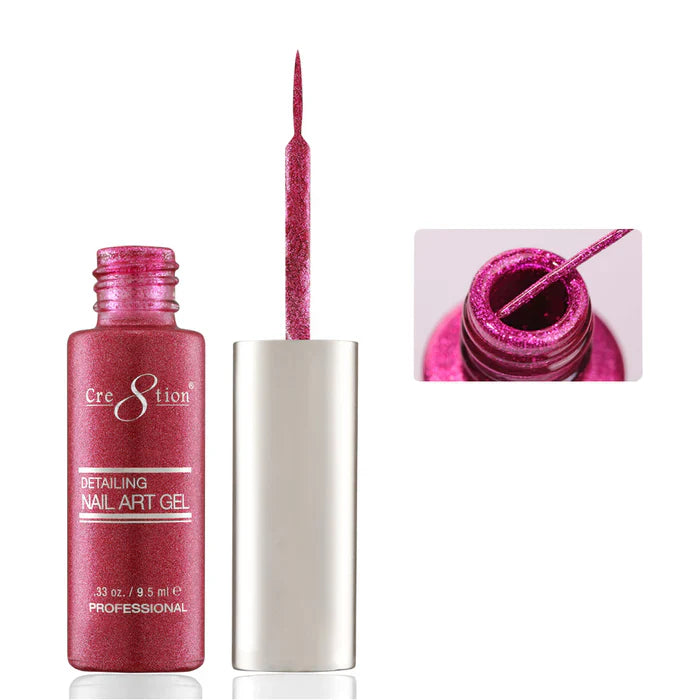 Cre8tion Detailing Nail Art Gel 0.33oz 38 Fuchsia Platinum