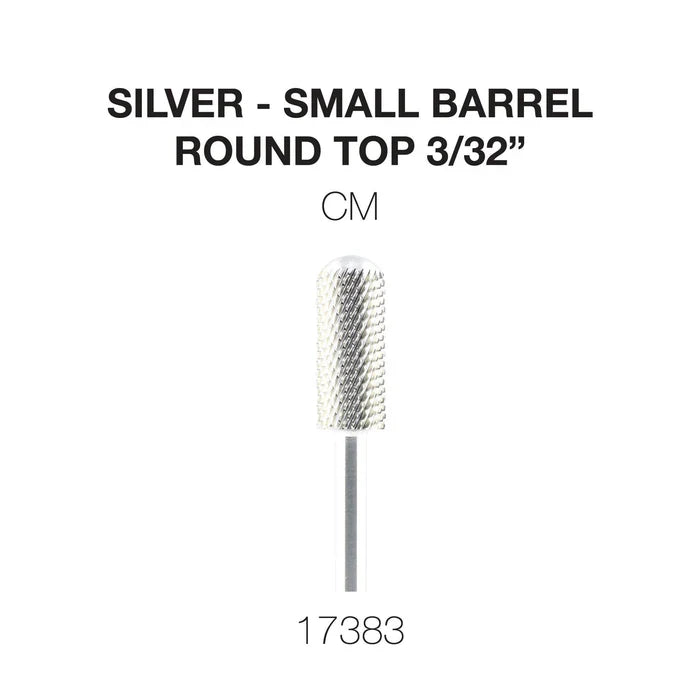 Cre8tion Silver Carbide- Small Barrel-Round Top- 3/32" CM