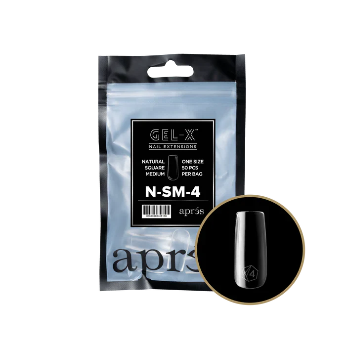 Apres Gel-X Tips 2.0 - NATURAL Square Refill Bag - SM #4