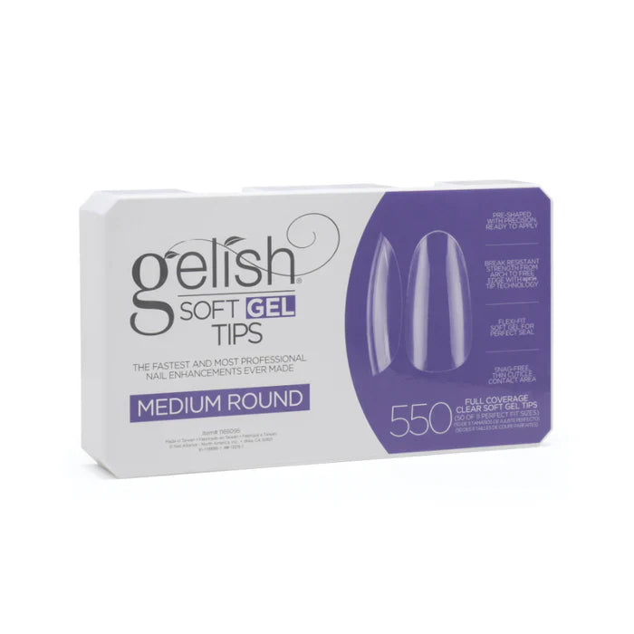 Gelish Soft Gel Tips - Medium Round 550 ct