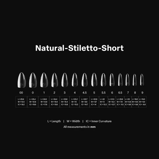 Apres Gel-X Tips 2.0 - NATURAL Stiletto 600pcs - Short