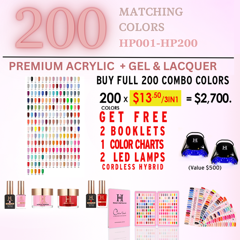 Honey Secret 200 Combo Colors (#001-#200) Free 2 LED Lamps, 2 Booklet, 1 Tip ($13.50 each combo)