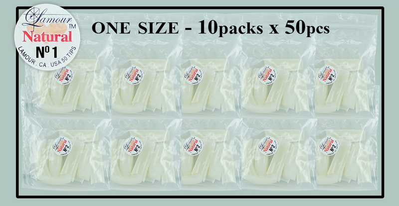 Lamour Natural Tip One Size - 10 Packs (50 per pack) Size #1