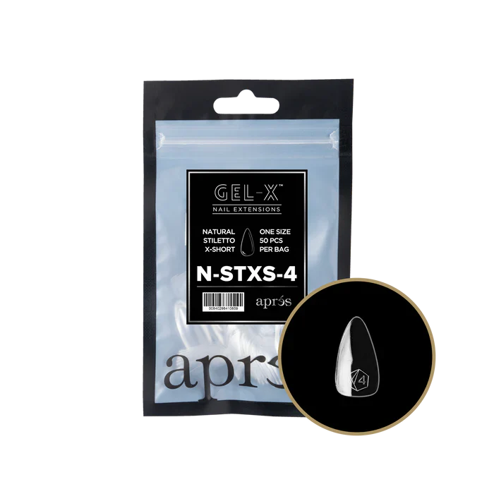 Apres Gel-X Tips 2.0 - NATURAL Stiletto Refill Bag - STXS #4