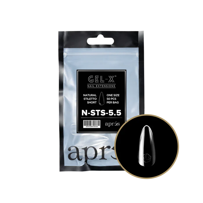 Apres Gel-X Tips 2.0 - NATURAL Stiletto Refill Bag - STS #5.5