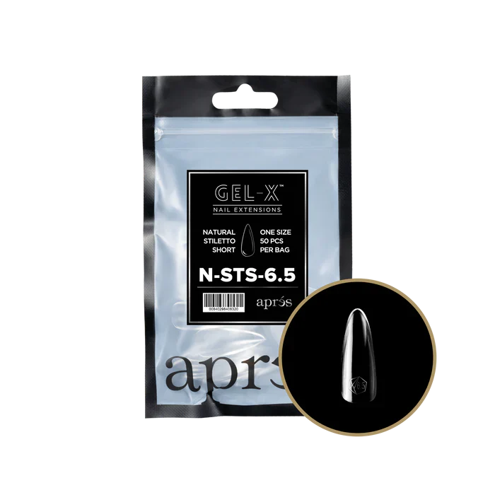 Apres Gel-X Tips 2.0 - NATURAL Stiletto Refill Bag - STS #6.5