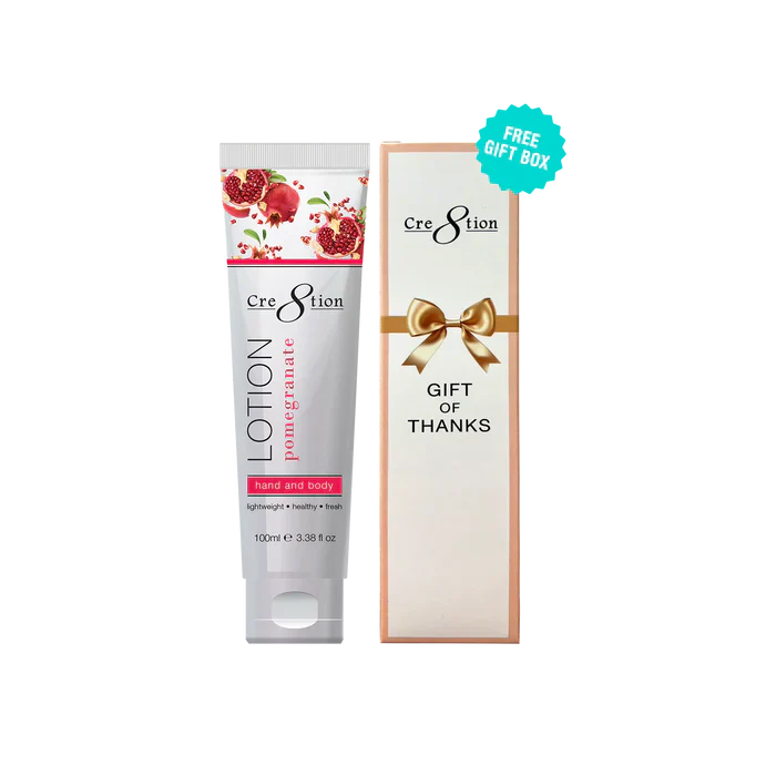 Cre8tion Hand & Body Lotion 100 ml/fl. 3.3oz - Gift box Free Pomegrante