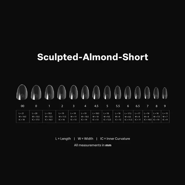 Apres Gel-X Tips 2.0 - SCULPTED Almond 600pcs - Short