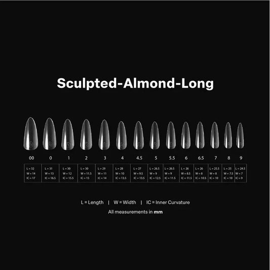 Apres Gel-X Tips 2.0 - SCULPTED Almond 600pcs - Long