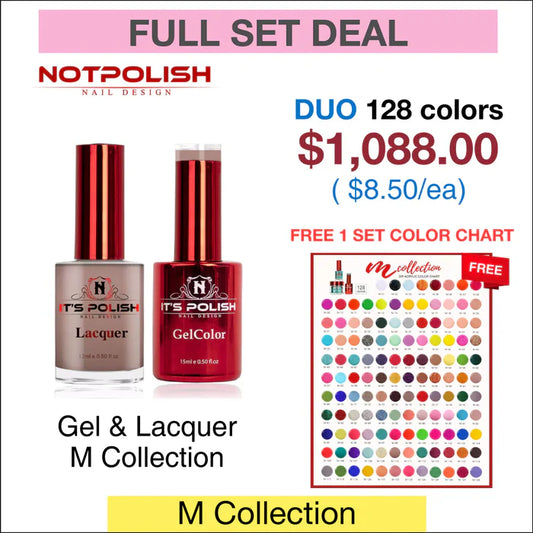 NotPolish Matching Pair 0.5oz - M Collection - Full Set 128 Colors w/ 1 Set Color Chart