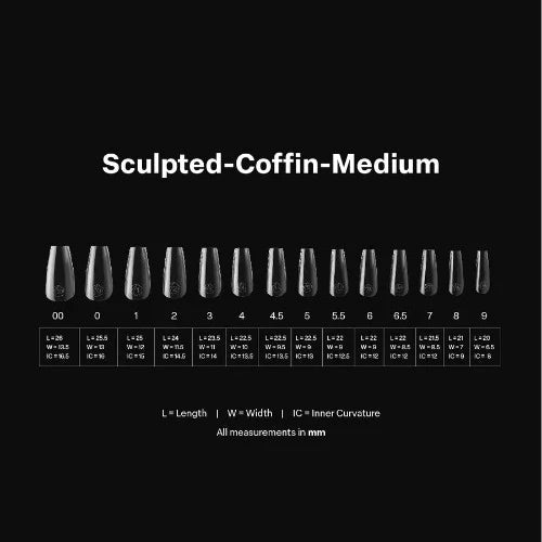 Apres Gel-X Tips 2.0 - SCULPTED Coffin 600pcs - Medium