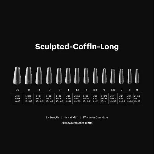 Apres Gel-X Tips 2.0 - SCULPTED Coffin 600pcs - Long