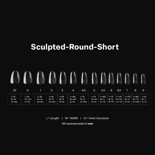 Apres Gel-X Tips 2.0 - SCULPTED Round 600pcs - Short