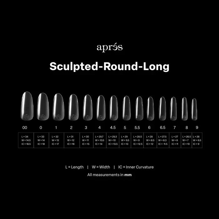 Apres Gel-X Tips 2.0 - SCULPTED Round 600pcs - Long