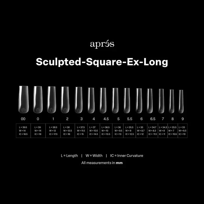 Apres Gel-X Tips 2.0 - SCULPTED Square 600pcs - Extra Long