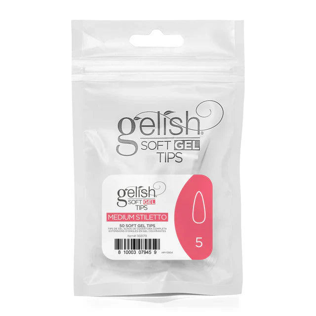 Gelish Soft Gel Tips - Medium Stiletto 50 CT Refill - #5