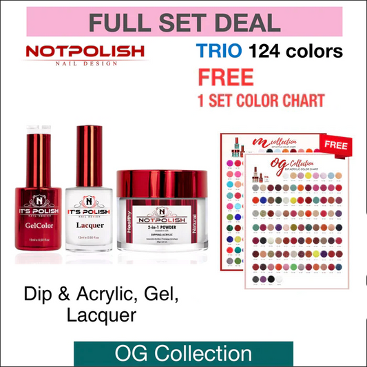 NotPolish Matching Trio - OG Collection - Full set 124 colors w/ 1 set Color Chart