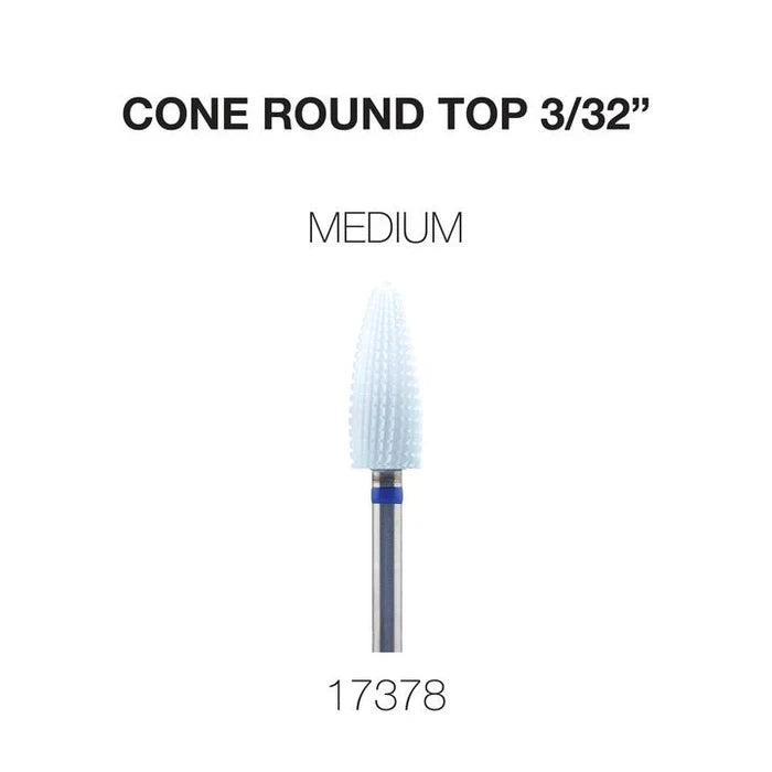 Cre8tion CERAMIC Cone Round Top Nail Filing Bit 3/32" - Medium