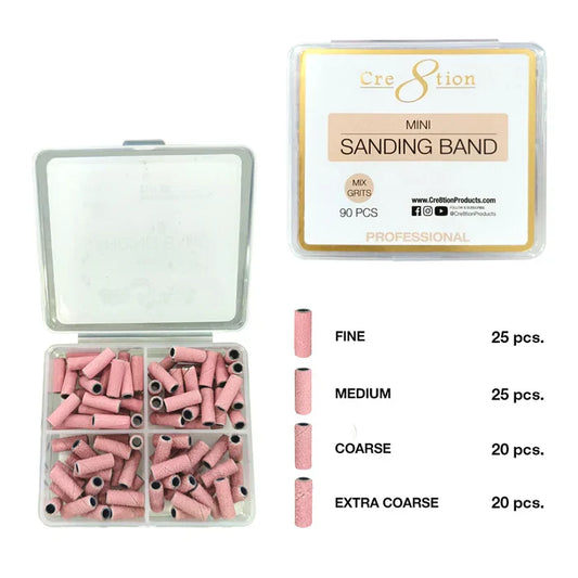 Cre8tion Mini Pink Sanding Band Mixed Size 90 pcs./box