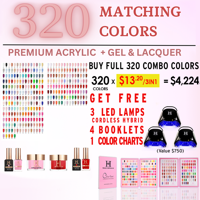 Honey Secret 320 Combo Colors (#001-#320) Free 3 LED Lamp, 4 Booklets, 2 Tip ($13.20 each combo)