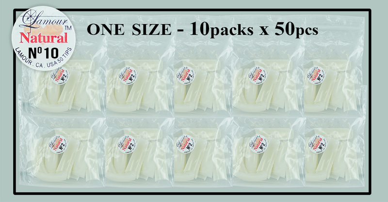 Lamour Natural Tip One Size - 10 Packs (50 per pack) Size #10