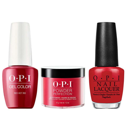 OPI 3in1 (Gel+Lacquer+Dip 1.5oz)  # A70 Red Hot Rio