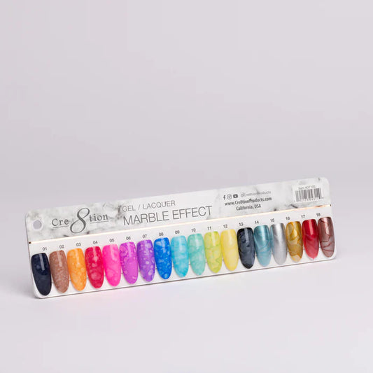 Cre8tion Color Chart - Marble Effect 18 colors