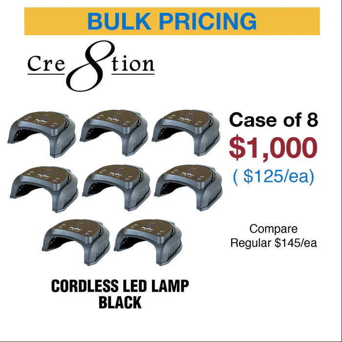 Cre8tion Signature - Cordless LED Lamp Black 1 Case 8 pcs