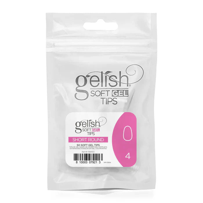 Gelish Soft Gel Tips - Short Round 50 CT Refill - #4