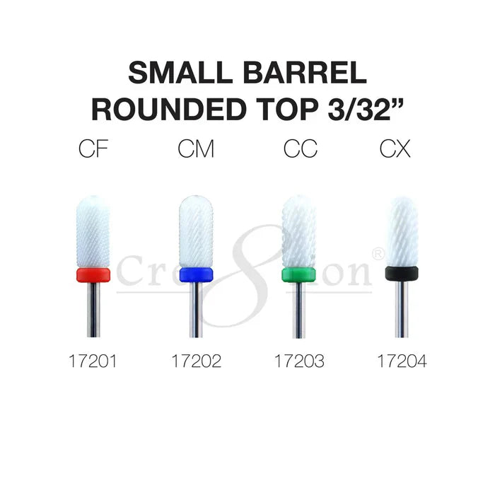 Cre8tion Ceramic Small Barrel- Rounded Top 3/32" Set