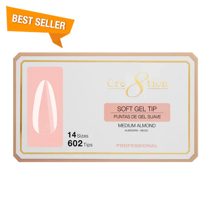 Cre8tion Soft Gel Tip - ALMOND Medium