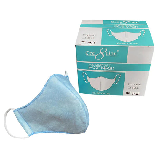 Cre8tion Disposable Non-Woven 3 Ply Face Mask Blue