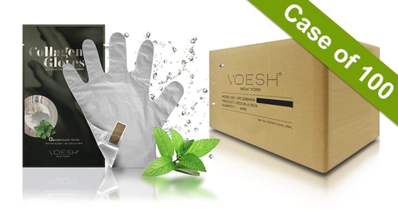 Voesh Case/100 pairs - Collagen Gloves with Herb Extract (VHM212PEP) #24550