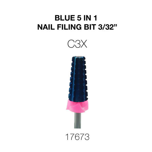 Cre8tion Blue 5 in 1 Nail Filing Bit  3/32" C3X