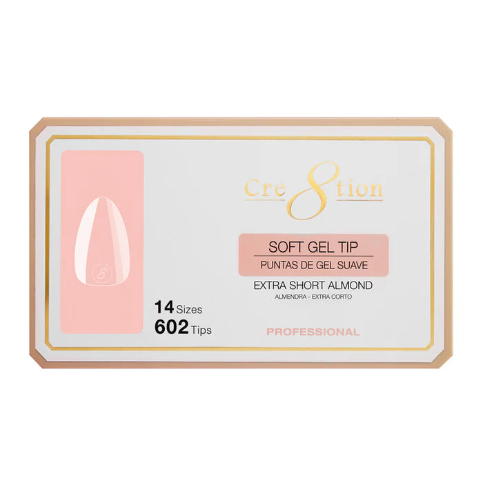 Cre8tion Soft Gel Tip - ALMOND Extra Short