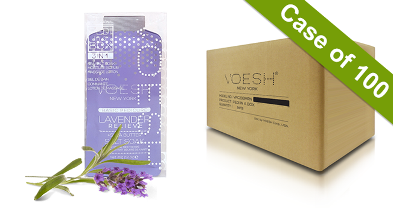 Voesh Case/100pks - Pedi 3 Step Basic - Lavender Relieve (VPC118LVR) #10186-Lavender