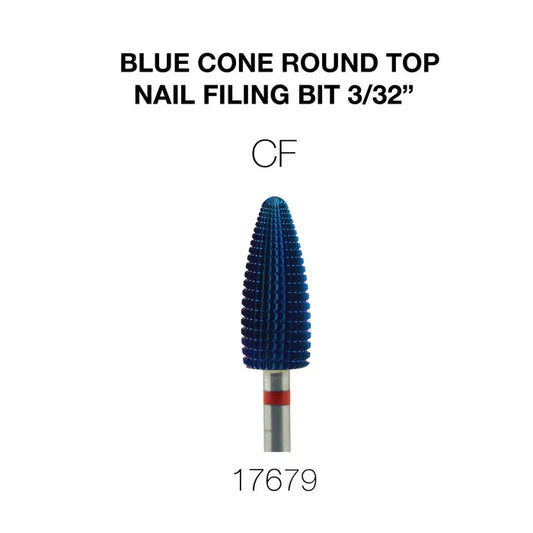 Cre8tion Blue Cone Round Top Nail Filing Bit 3/32" CF