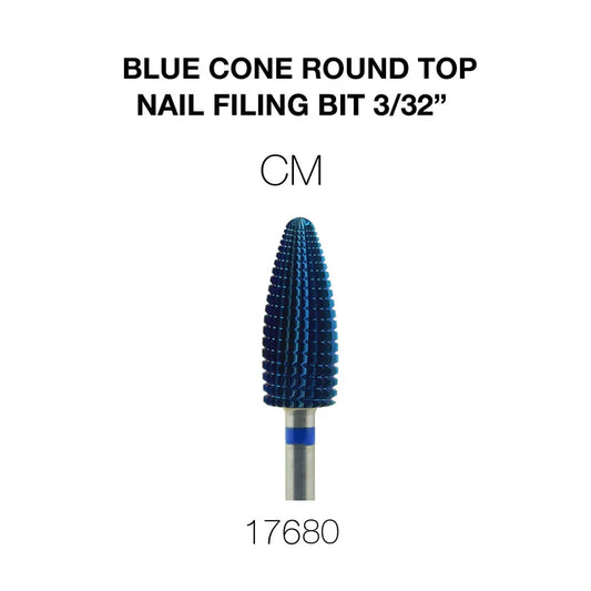 Cre8tion Blue Cone Round Top Nail Filing Bit 3/32" CM