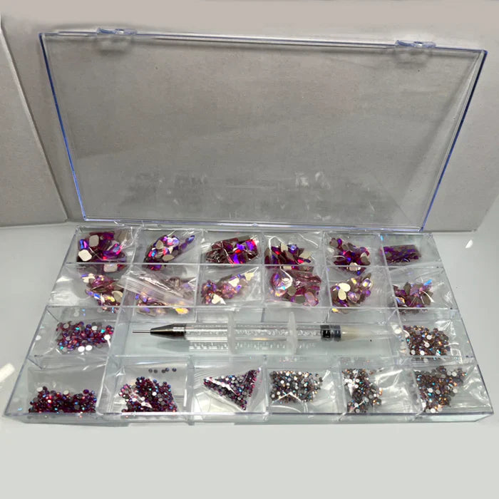 Cre8tion Nail Art Rhinestones Decoration Set Pink