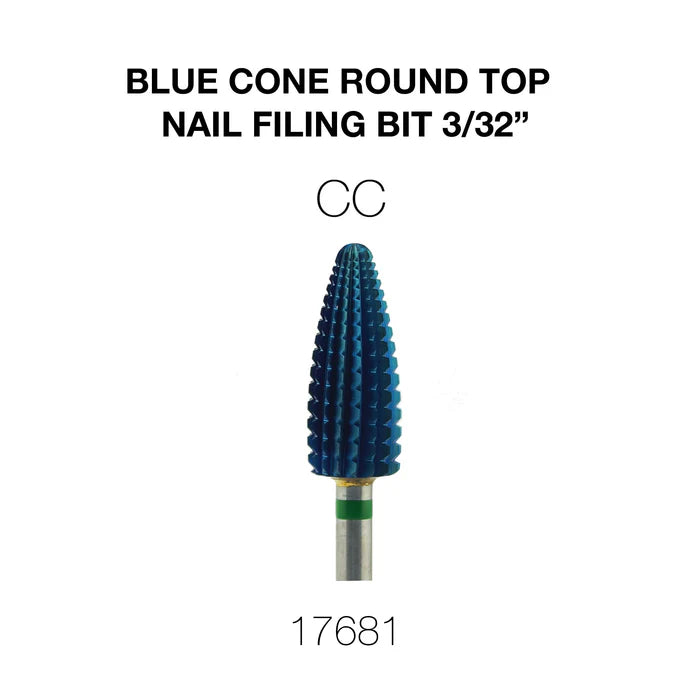 Cre8tion Blue Cone Round Top Nail Filing Bit 3/32" CC