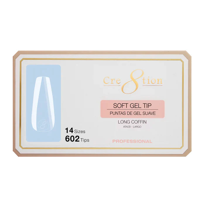 Cre8tion Soft Gel Tip - COFFIN Long