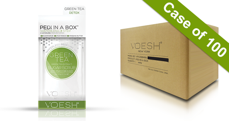 Voesh Case/100pks - Pedi 3 Step Waterless - Green Tea (VPC107GRT) #24430-GreenTea