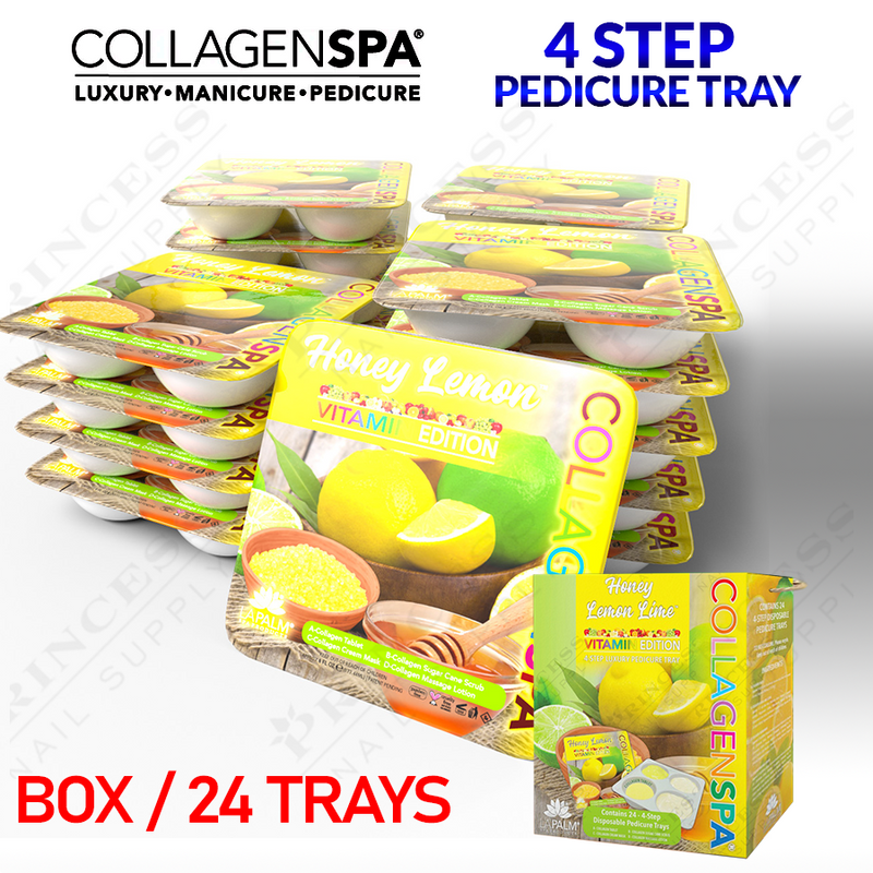 LP Collagen Spa 4 Step Pedi Tray Box/24 tray - Lemon