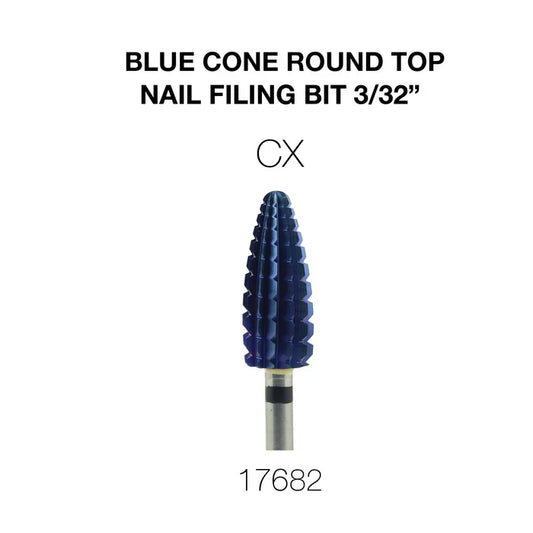 Cre8tion Blue Cone Round Top Nail Filing Bit 3/32" CX