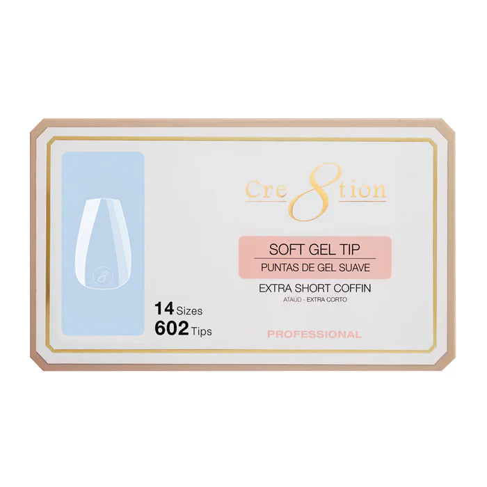 Cre8tion Soft Gel Tip - COFFIN Extra Short